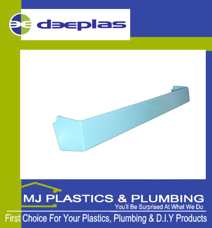 Deeplas External Fascia Corner Double Ended Square Edge 500mm - Deeplas White